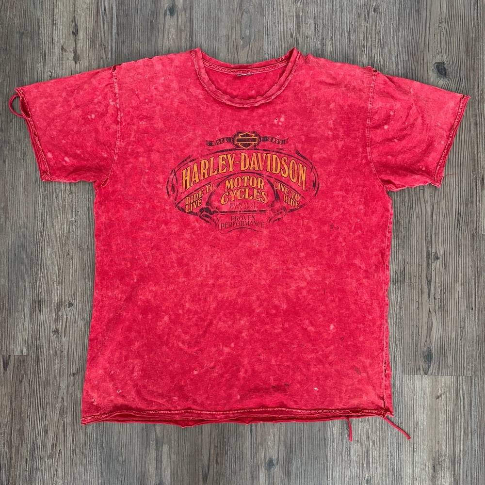HARLEY-DAVIDSON DISTRESS CAPE COD BOURNE, MASSACHUSETTS T-SHIRT RED MEN'S XL
